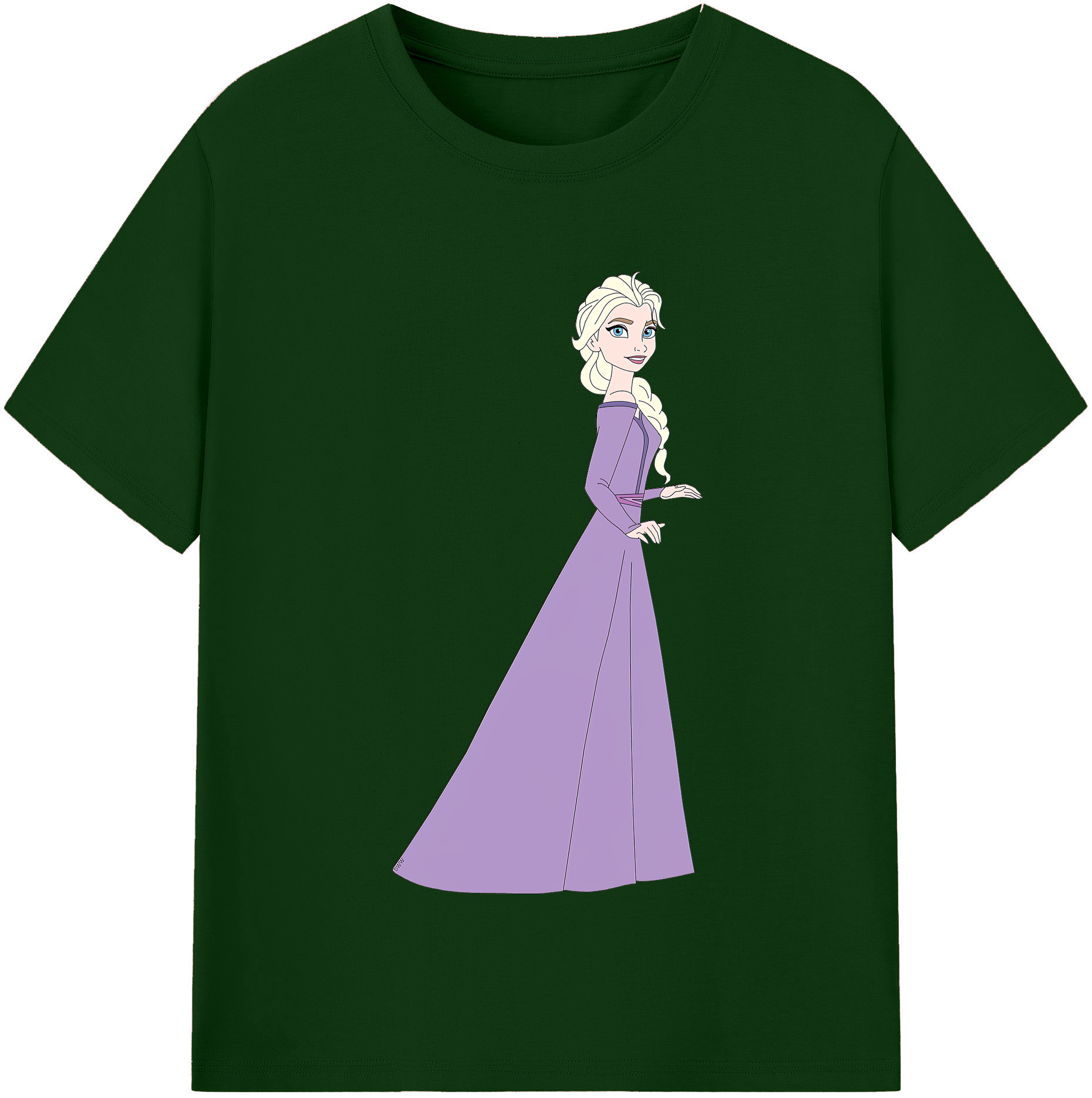 （画像用） アナと雪の女王 アンナ エルサ Frozen Anna Elsa 綿100％半袖Tシャツ（フロントプリント）